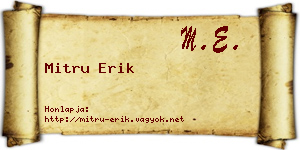 Mitru Erik névjegykártya